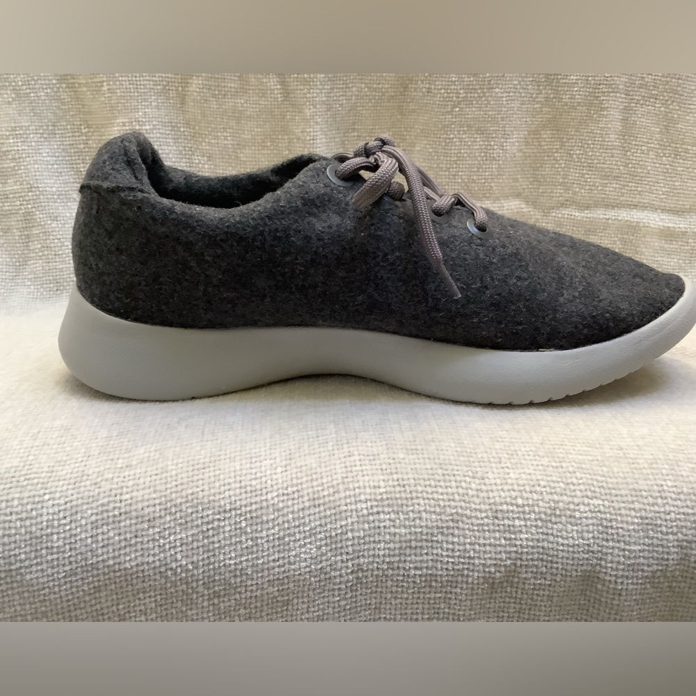 Time and Tru Gray Lace-Up Sneakers Shoes-Wool Like Fabric-Memory Foam-9M-NWT - Picture 5 of 14
